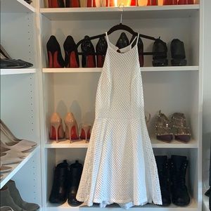 White Skater Dress - Keyhole back